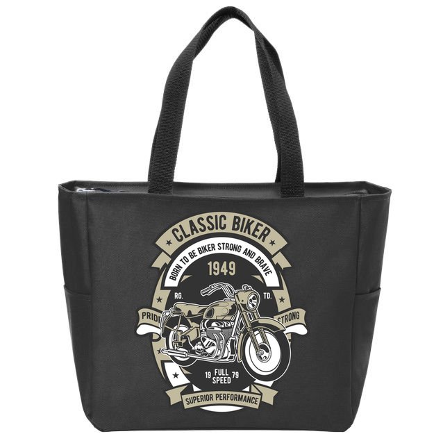 Classic Biker Zip Tote Bag