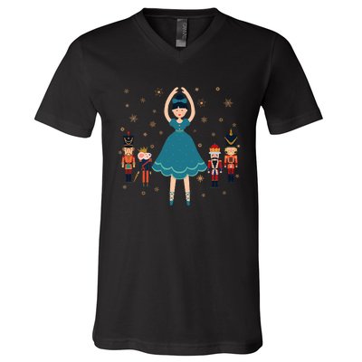 Christmas Ballet Clara Mouse King Princess Nutcracker V-Neck T-Shirt