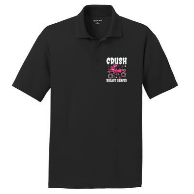 Crush Breast Cancer Dinosaur Truck Awareness PosiCharge RacerMesh Polo