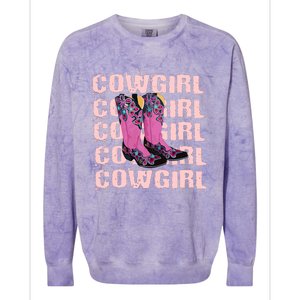 Cowgirl Boots Colorblast Crewneck Sweatshirt