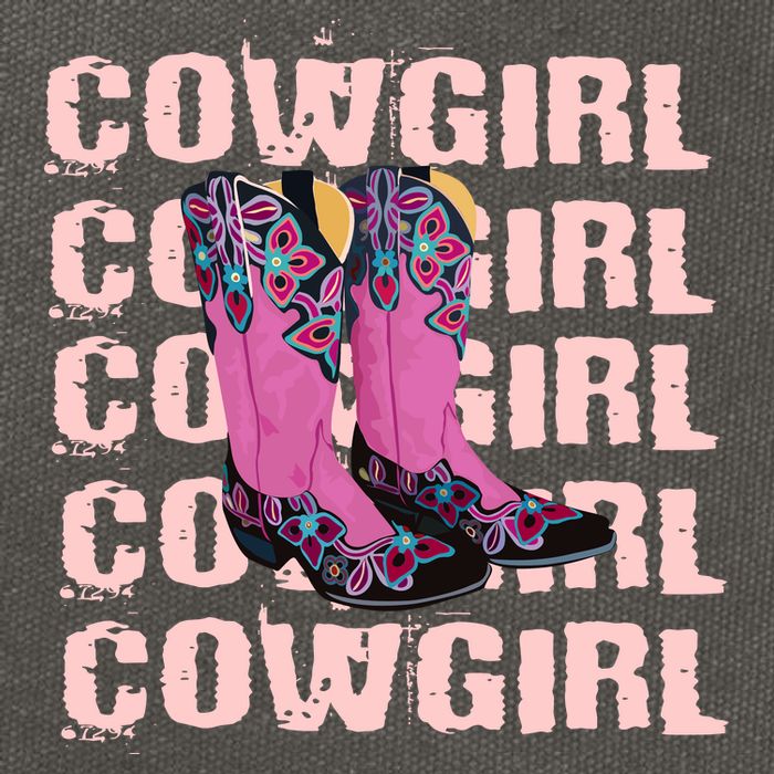 Cowgirl Boots Cotton Canvas Backpack