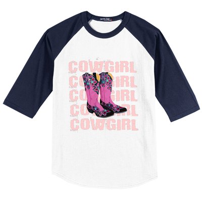 Cowgirl Boots Baseball Sleeve Shirt