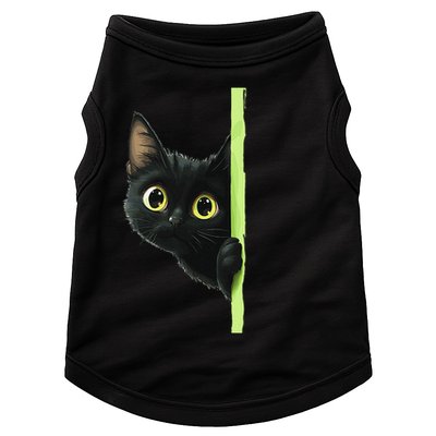 Cute Black Cat Peeking Curious Kitten 1 Doggie Tank