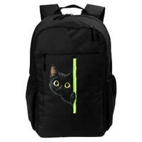 Cute Black Cat Peeking Curious Kitten 1 Backpack