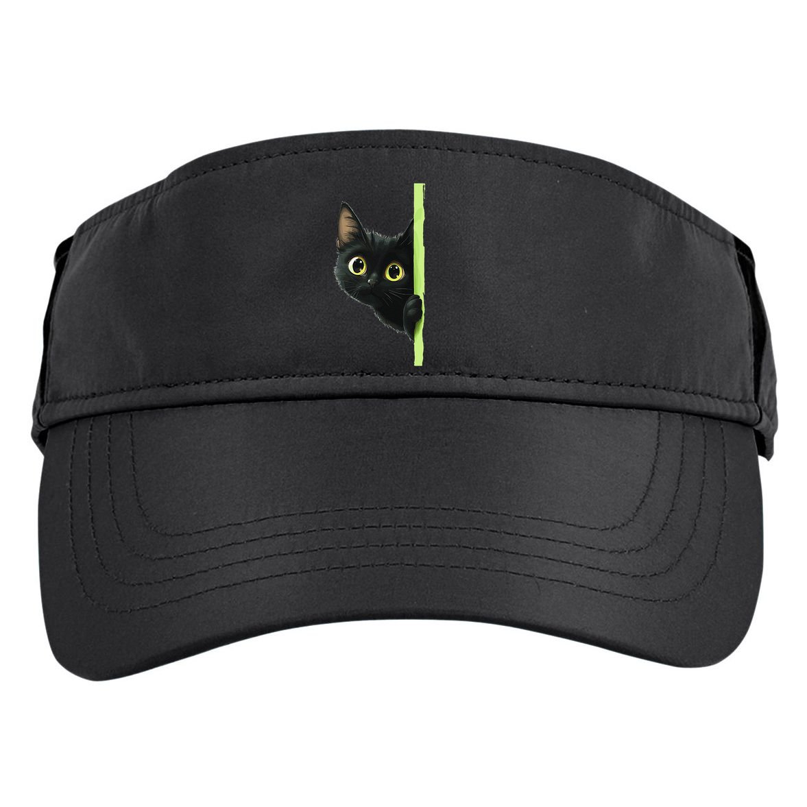 Cute Black Cat Peeking Curious Kitten 1 Adult Drive Performance Visor