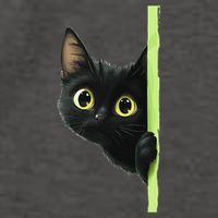 Cute Black Cat Peeking Curious Kitten 1 Vector Backpack