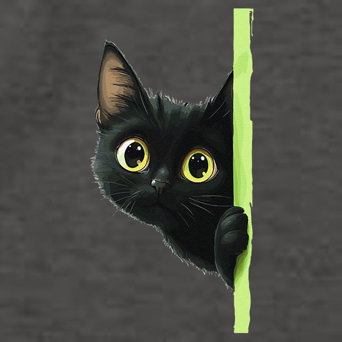 Cute Black Cat Peeking Curious Kitten 1 Vector Backpack