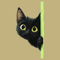Cute Black Cat Peeking Curious Kitten 1 Cooling Performance Crew T-Shirt