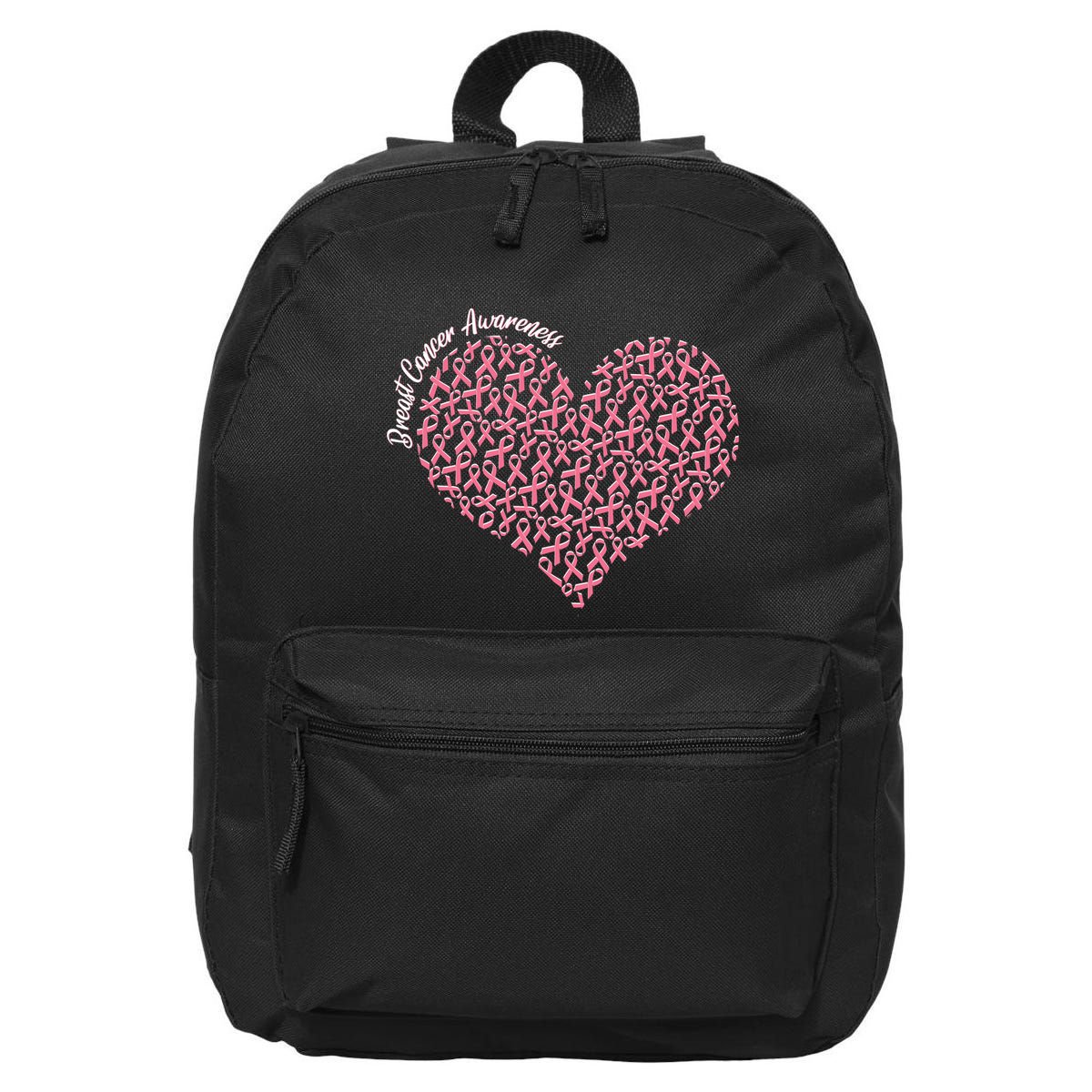 Cute Breast Cancer Awareness Ribbon Pattern Heart 16 in Basic Backpack
