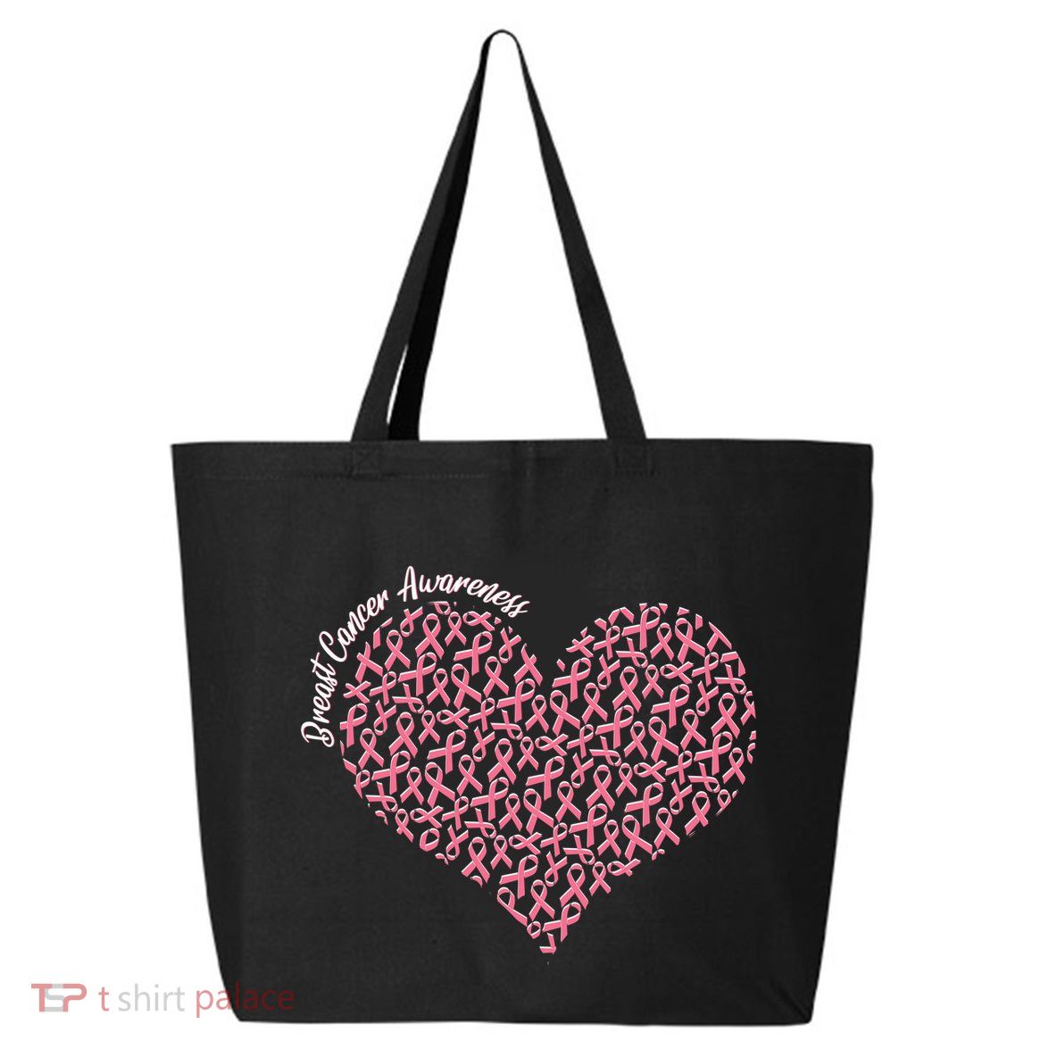 Cute Breast Cancer Awareness Ribbon Pattern Heart 25L Jumbo Tote
