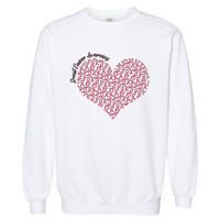 Cute Breast Cancer Awareness Ribbon Pattern Heart Garment-Dyed Sweatshirt