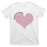 Cute Breast Cancer Awareness Ribbon Pattern Heart T-Shirt