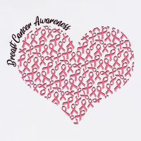 Cute Breast Cancer Awareness Ribbon Pattern Heart Flat Bill Trucker Hat