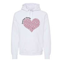 Cute Breast Cancer Awareness Ribbon Pattern Heart Premium Hoodie