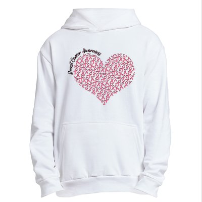 Cute Breast Cancer Awareness Ribbon Pattern Heart Urban Pullover Hoodie