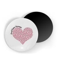 Cute Breast Cancer Awareness Ribbon Pattern Heart Magnet