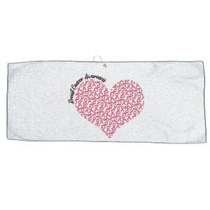 Cute Breast Cancer Awareness Ribbon Pattern Heart Large Microfiber Waffle Golf Towel