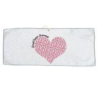 Cute Breast Cancer Awareness Ribbon Pattern Heart Large Microfiber Waffle Golf Towel