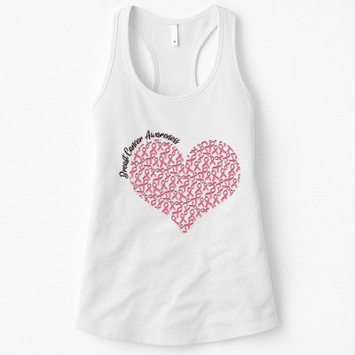 Cute Breast Cancer Awareness Ribbon Pattern Heart Womens Tank Top