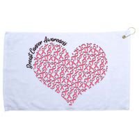 Cute Breast Cancer Awareness Ribbon Pattern Heart Grommeted Golf Towel