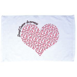 Cute Breast Cancer Awareness Ribbon Pattern Heart Microfiber Hand Towel