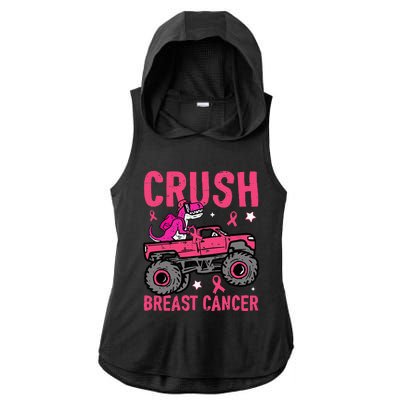 Crush Breast Cancer Awareness Monster Truck Ladies PosiCharge Tri-Blend Wicking Draft Hoodie Tank