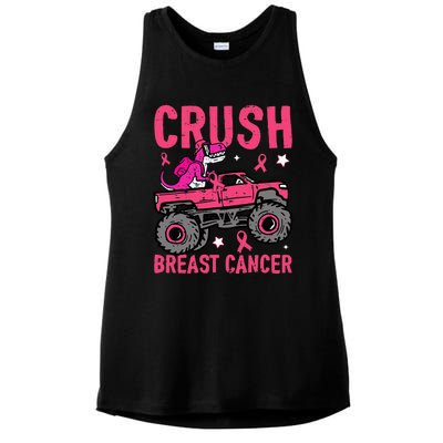 Crush Breast Cancer Awareness Monster Truck Ladies PosiCharge Tri-Blend Wicking Tank