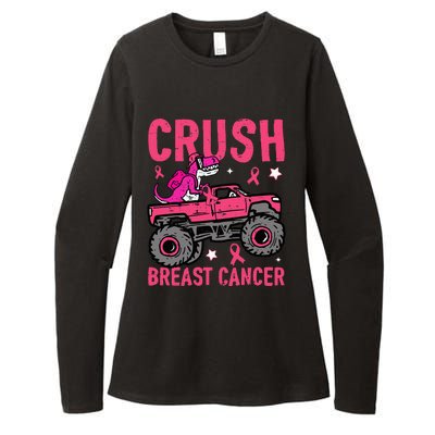 Crush Breast Cancer Awareness Monster Truck Womens CVC Long Sleeve Shirt