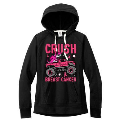 Crush Breast Cancer Awareness Monster Truck Women's Fleece Hoodie