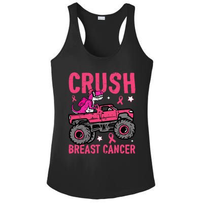 Crush Breast Cancer Awareness Monster Truck Ladies PosiCharge Competitor Racerback Tank