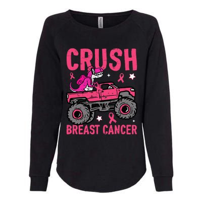 Crush Breast Cancer Awareness Monster Truck Womens California Wash Sweatshirt