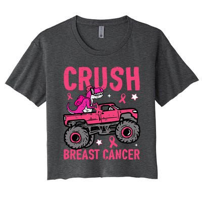 Crush Breast Cancer Awareness Monster Truck Women's Crop Top Tee