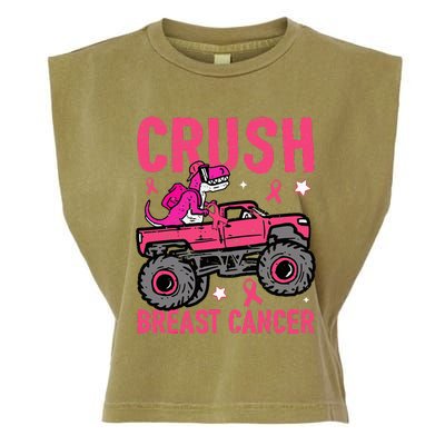 Crush Breast Cancer Awareness Monster Truck Garment-Dyed Women's Muscle Tee