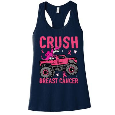 Crush Breast Cancer Awareness Monster Truck Women's Racerback Tank