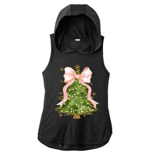 Coquette Bow Christmas Tree Xmas Holiday Girly Outfit Women Ladies PosiCharge Tri-Blend Wicking Draft Hoodie Tank