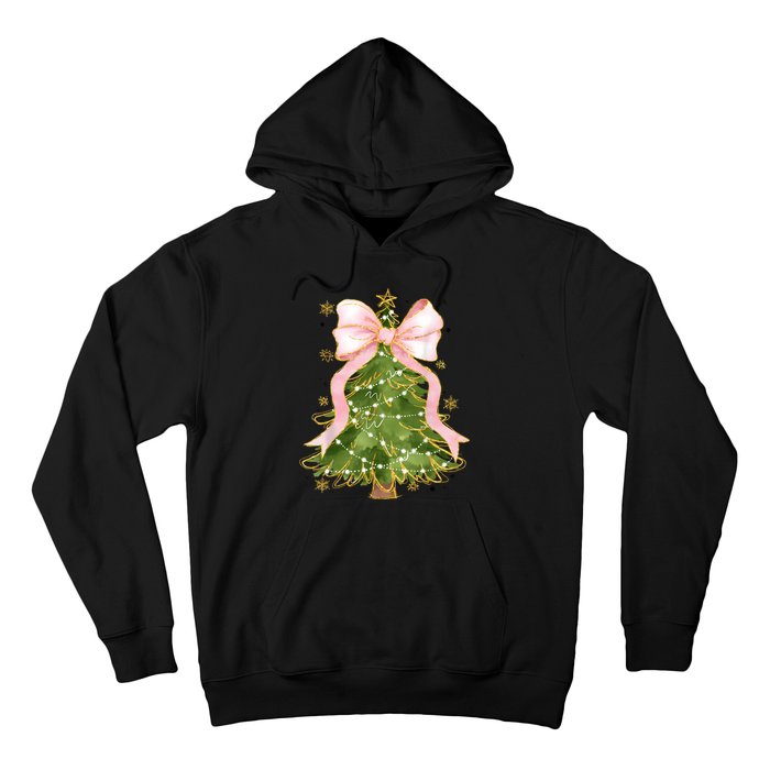 Coquette Bow Christmas Tree Xmas Holiday Girly Outfit Women Hoodie