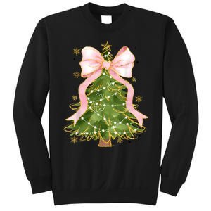 Coquette Bow Christmas Tree Xmas Holiday Girly Outfit Women Sweatshirt