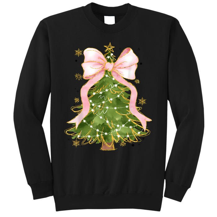 Coquette Bow Christmas Tree Xmas Holiday Girly Outfit Women Sweatshirt