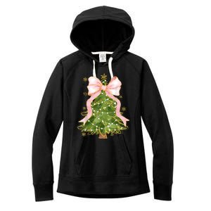 Coquette Bow Christmas Tree Xmas Holiday Girly Outfit Women Women's Fleece Hoodie