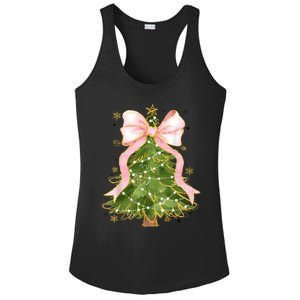 Coquette Bow Christmas Tree Xmas Holiday Girly Outfit Women Ladies PosiCharge Competitor Racerback Tank