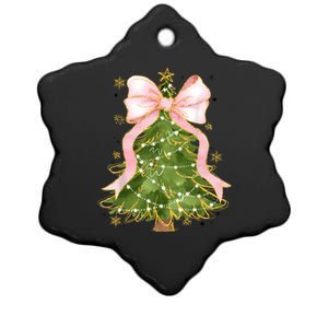 Coquette Bow Christmas Tree Xmas Holiday Girly Outfit Women Ceramic Star Ornament