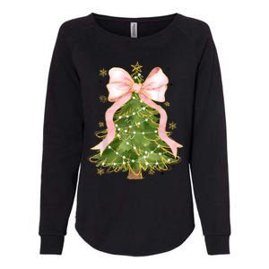 Coquette Bow Christmas Tree Xmas Holiday Girly Outfit Women Womens California Wash Sweatshirt