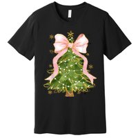 Coquette Bow Christmas Tree Xmas Holiday Girly Outfit Women Premium T-Shirt