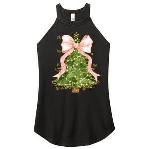 Coquette Bow Christmas Tree Xmas Holiday Girly Outfit Women Women's Perfect Tri Rocker Tank