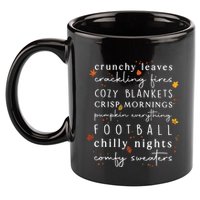 Cozy Blankets Crunchy Leaves Crackling Fires Football 11oz C Handle Ceramic Mug
