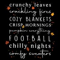 Cozy Blankets Crunchy Leaves Crackling Fires Football 16 in Basic Backpack