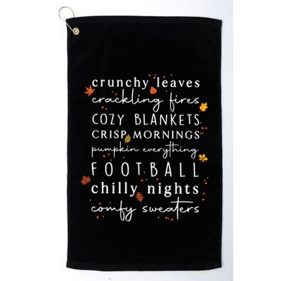Cozy Blankets Crunchy Leaves Crackling Fires Football Golf Towel