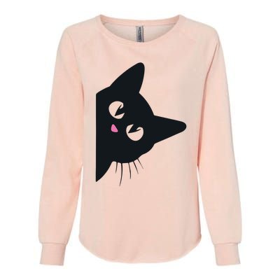 Cute Black Cat Halloween Costume Kitten Adult Womens California Wash Sweatshirt