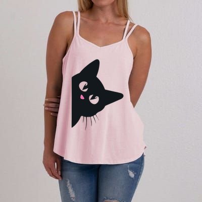 Cute Black Cat Halloween Costume Kitten Adult Women's Strappy Tank