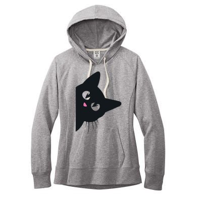 Cute Black Cat Halloween Costume Kitten Adult Women's Fleece Hoodie